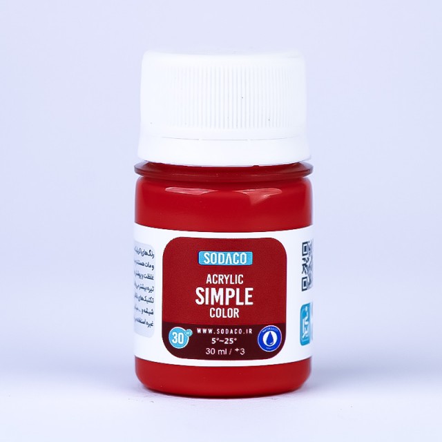 رنگ قرمز اکریلیک ساده  هنری 30 میل  سوداکو 306