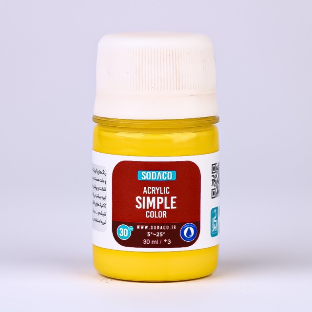 رنگ زرد  لیمویی اکریلیک ساده  هنری 30 میل  سوداکو 307