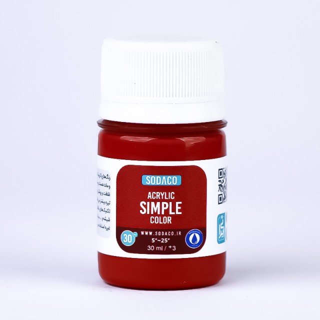 رنگ قرمز سیر اکریلیک ساده  هنری 30 میل  سوداکو 323
