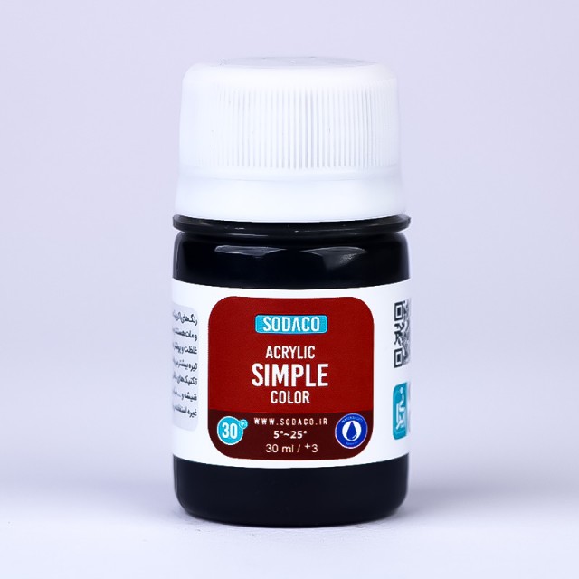 رنگ مشکی اکریلیک ساده  هنری 30 میل  سوداکو 324