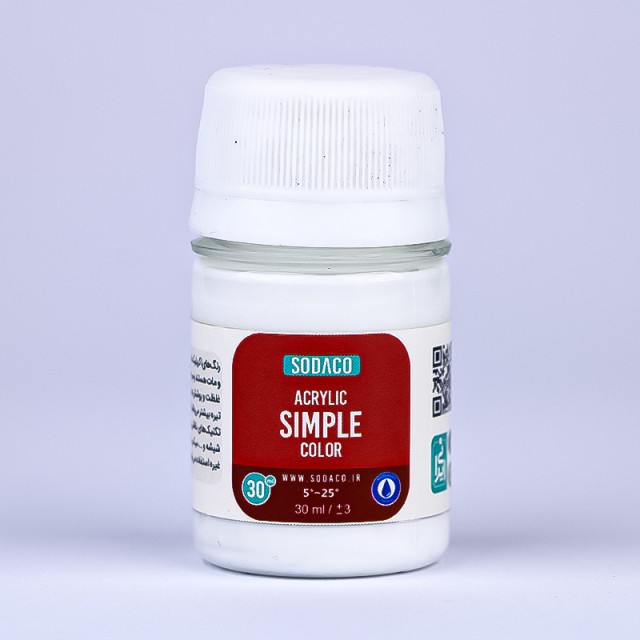 رنگ سفید اکریلیک ساده  هنری 30 میل  سوداکو 340