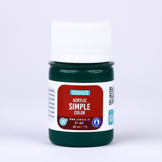 رنگ سبز سیر اکریلیک ساده  هنری 30 میل  سوداکو 343