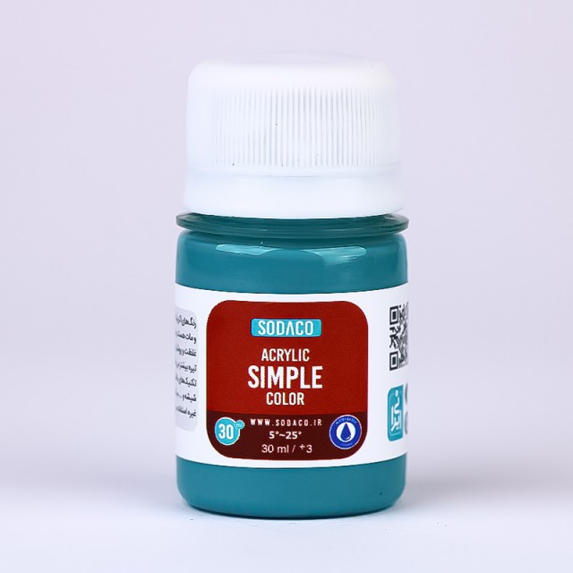 رنگ فیروزه ای سیر اکریلیک ساده  هنری 30 میل  سوداکو 349