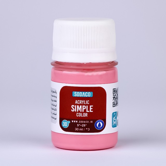 رنگ صورتی اکریلیک ساده  هنری 30 میل  سوداکو 394