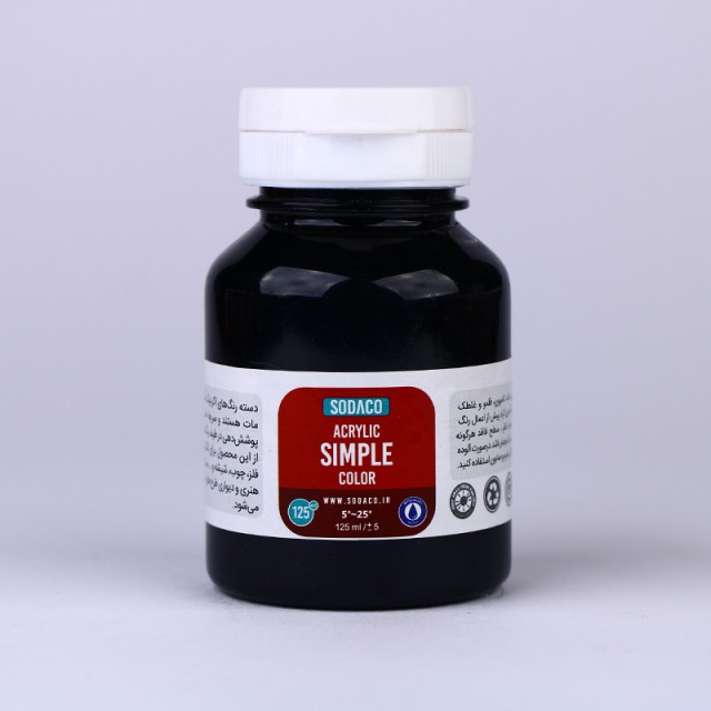رنگ مشکی اکریلیک ساده  هنری 125 میل  سوداکو 324