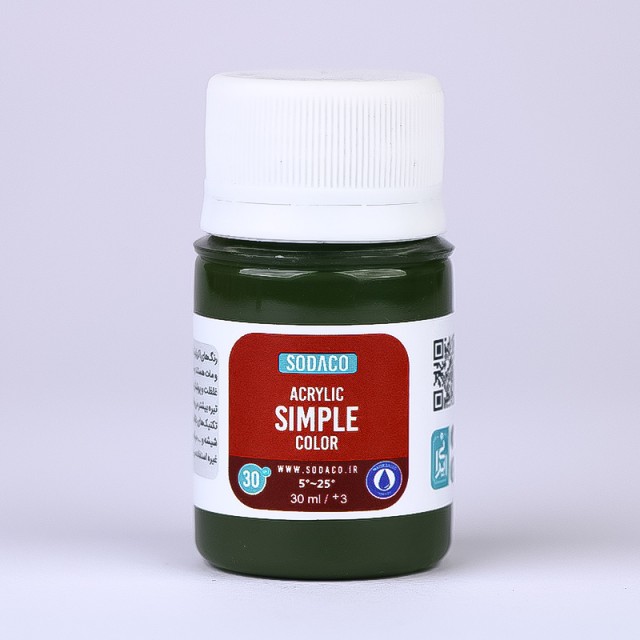 رنگ سبز زیتونی اکریلیک ساده  هنری 30 میل  سوداکو 359