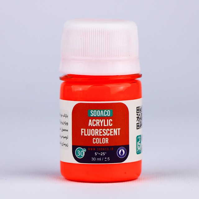 رنگ اکریلیک فلورسنت قرمز روشن  30 میل  سوداکو 738