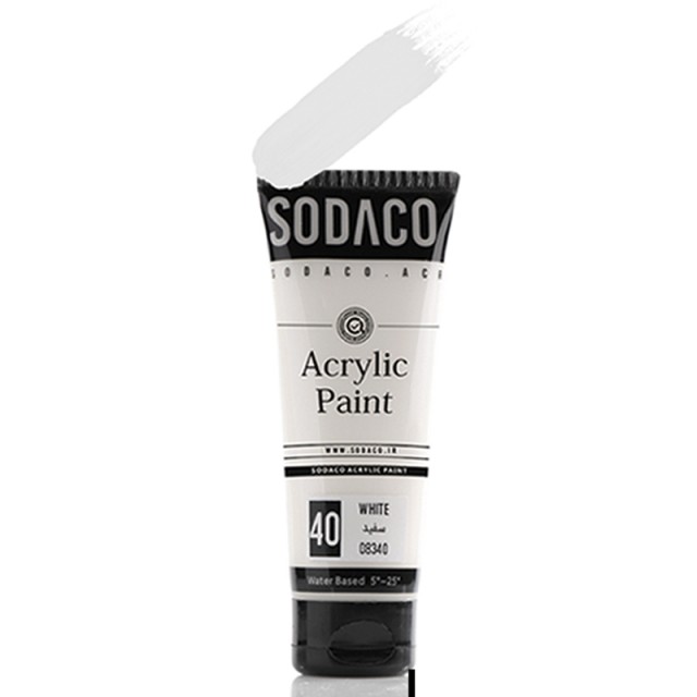 اکریلیک ساده تیوپی سفید سوداکو 75 میل کد 40