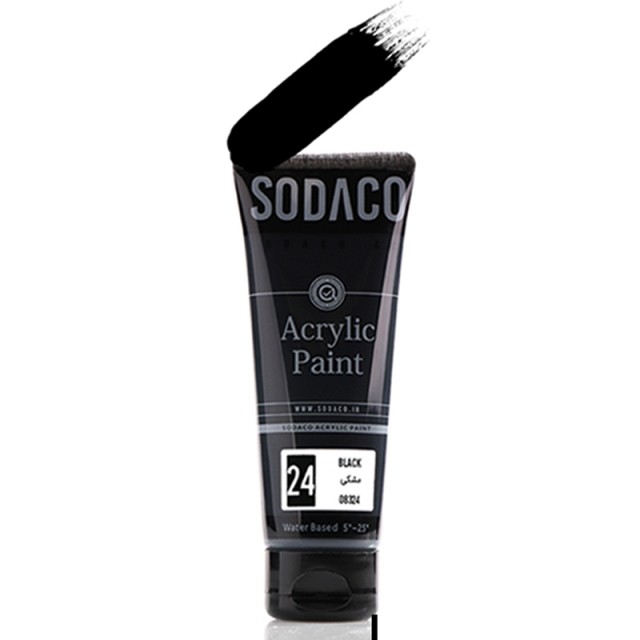 اکریلیک ساده تیوپی مشکی سوداکو 75 میل کد 24