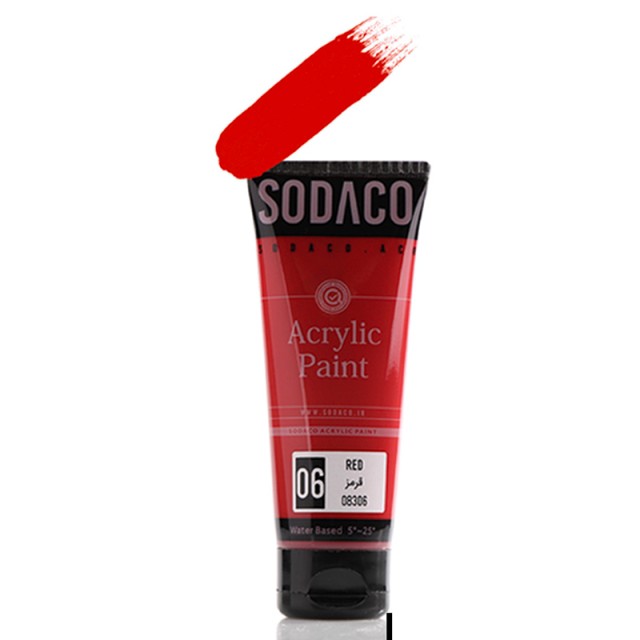 اکریلیک ساده تیوپی قرمز سوداکو 75 میل کد 6