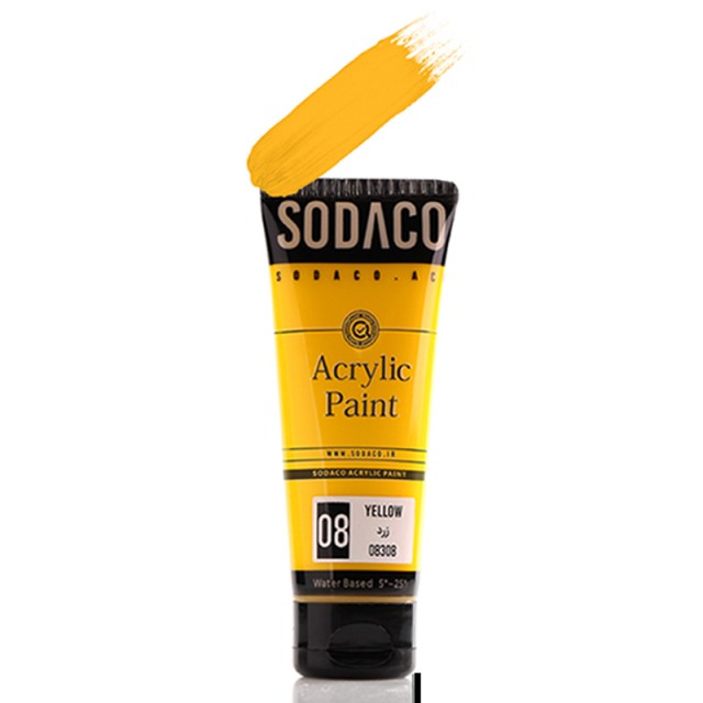 اکریلیک ساده تیوپی زرد سوداکو 75 میل کد 8