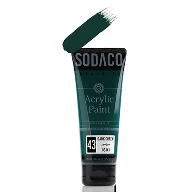 اکریلیک ساده تیوپی سبز سیر سوداکو 75 میل کد 43