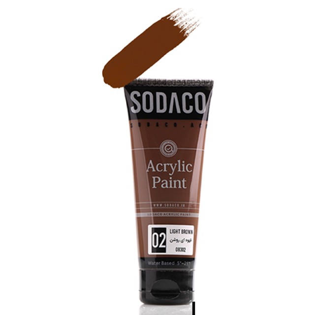 اکریلیک ساده تیوپی قهوه ای روشن سوداکو 75 میل کد 2