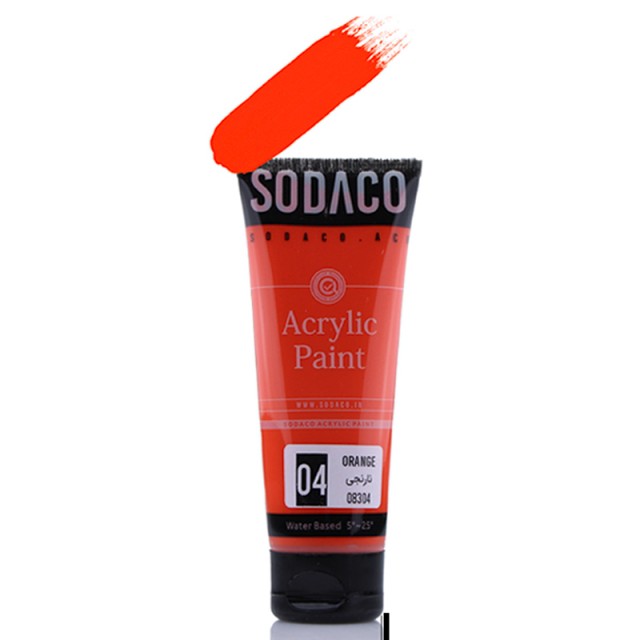 اکریلیک ساده تیوپی نارنجی سوداکو 75 میل کد 4
