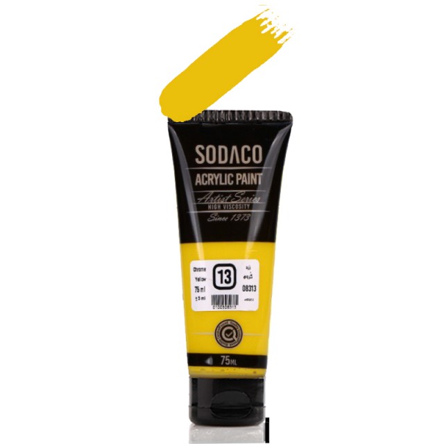 اکریلیک ساده تیوپی زرد کروم سوداکو 75 میل کد 13
