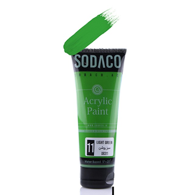 اکریلیک ساده تیوپی سبز روشن سوداکو 75 میل کد 11