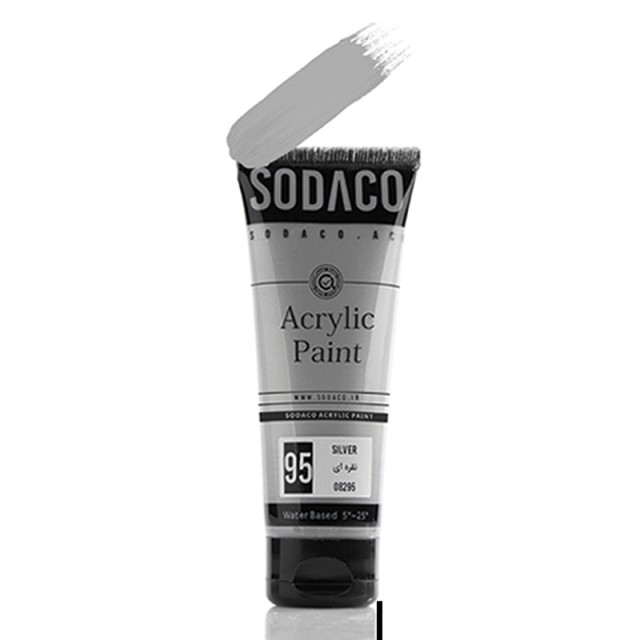 اکریلیک متالیک تیوپی نقره ای سوداکو 75 میل کد 95