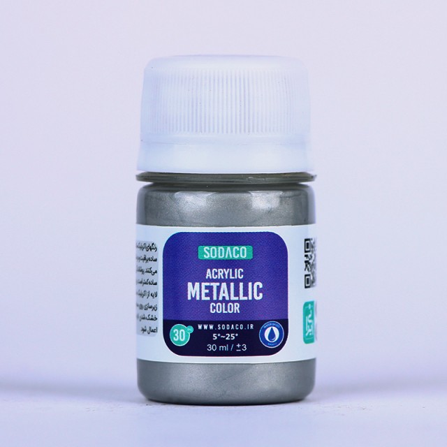 اکریلیک متالیک نقره ای سوداکو 30 میل کد 295