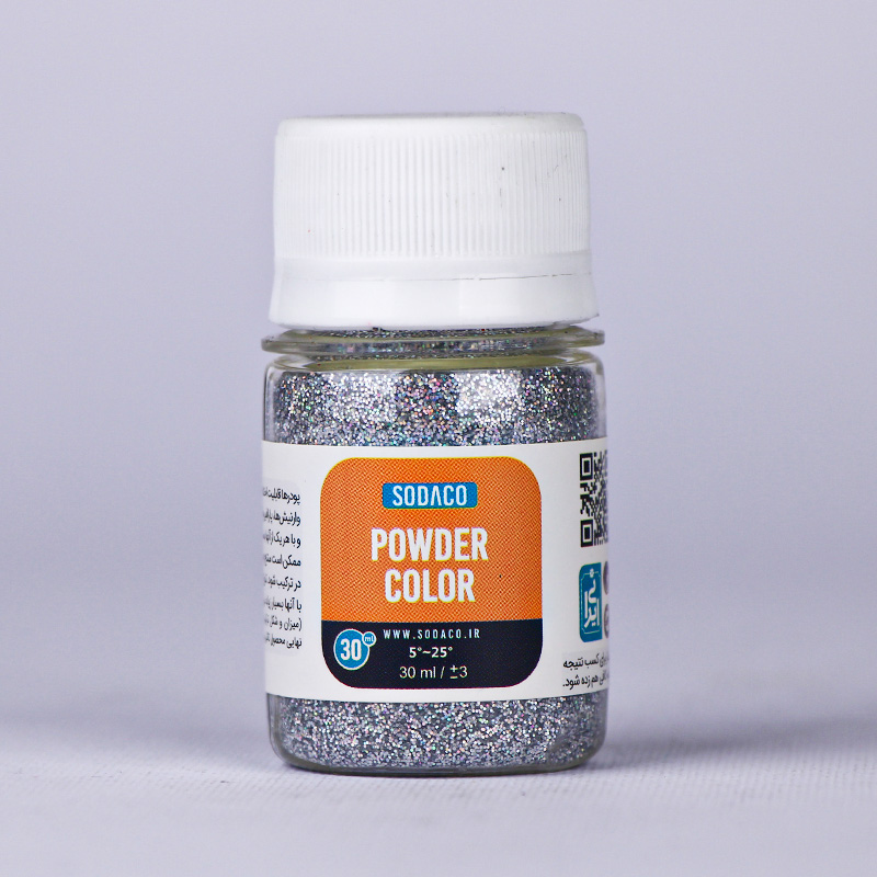 پودر زری هفت رنگ 30میل سوداکو نقره ای کد07352