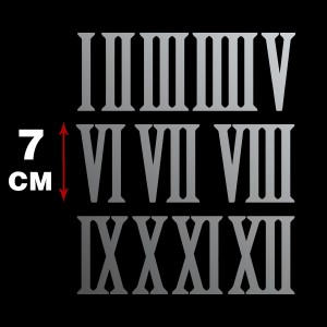 عدد ساعت 12 عددی 7سانتی یونانی نقره ای