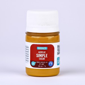 رنگ  اکر خردلی اکریلیک ساده  هنری 30 میل  سوداکو 344