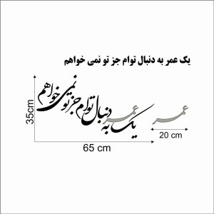 حروف کالیگرافی چوبی دو سری یک عمر به دنبال توام جز تو نمی خواهم