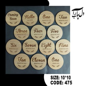 دیسک چوبی ماهگرد نوزاد شامل 14 عدد دیسک ماهگرد سایز 10 سانت کد 475