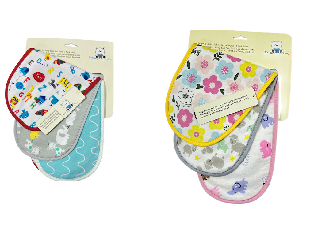 دستمال آروغ گیر نوزادی پسرانه 3 عددی بیبی فور لایف BABY 4 LIFE