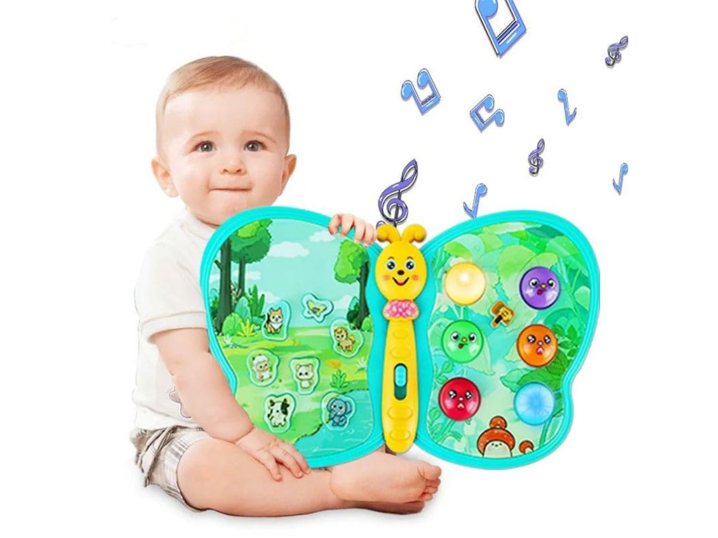 پیانو موزیکال و چراغ دار طرح پروانه اسباب بازی jialegu toys