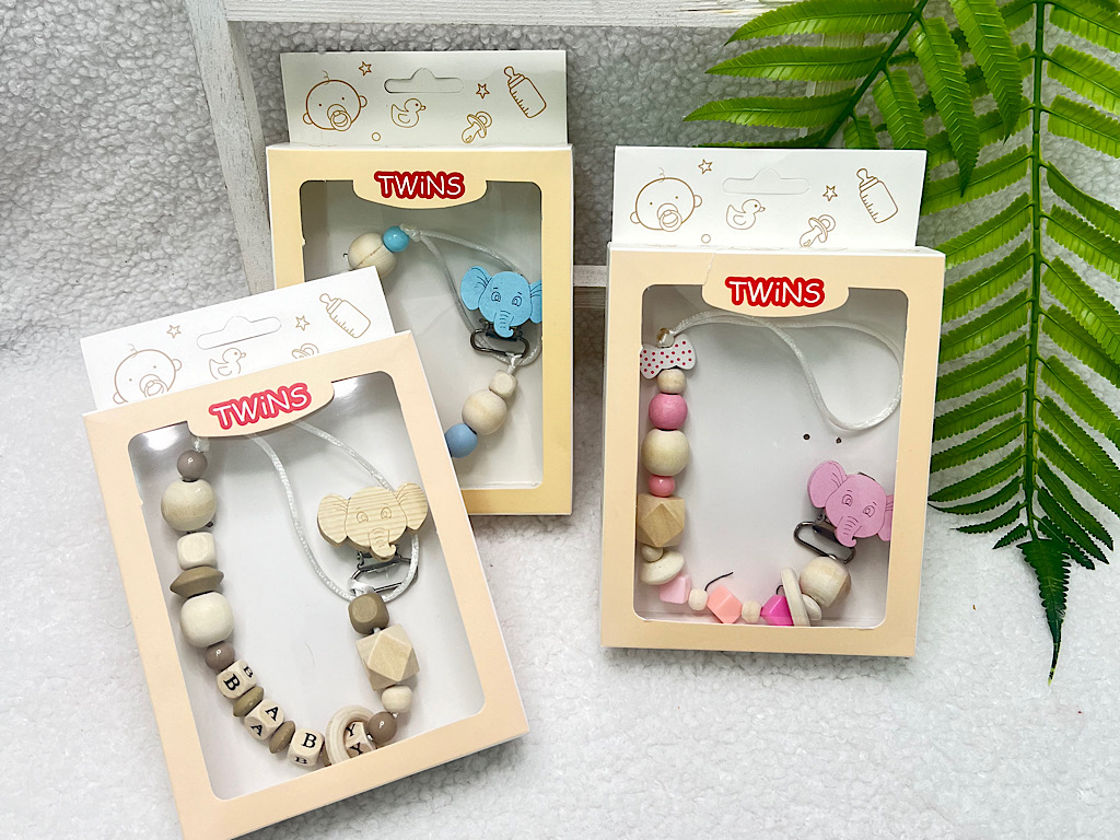 بند پستانک چوبی نوزادی  TWINS
