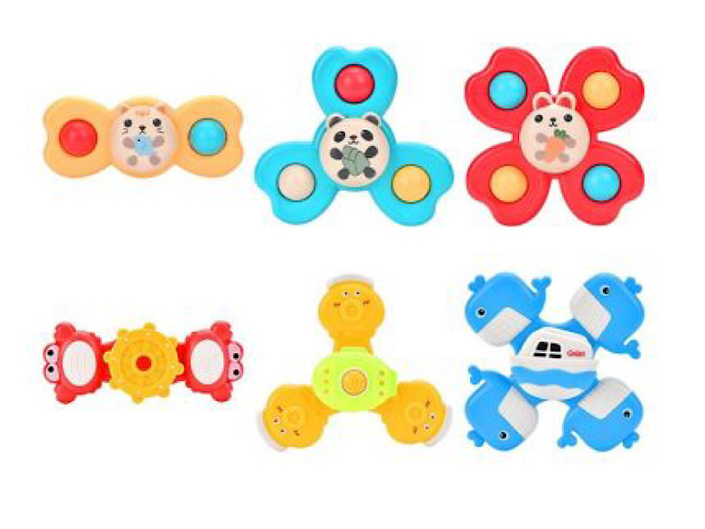 اسپینر چسبان 3 عددی اسباب بازی حیوانات و دریایی Rotary Toy