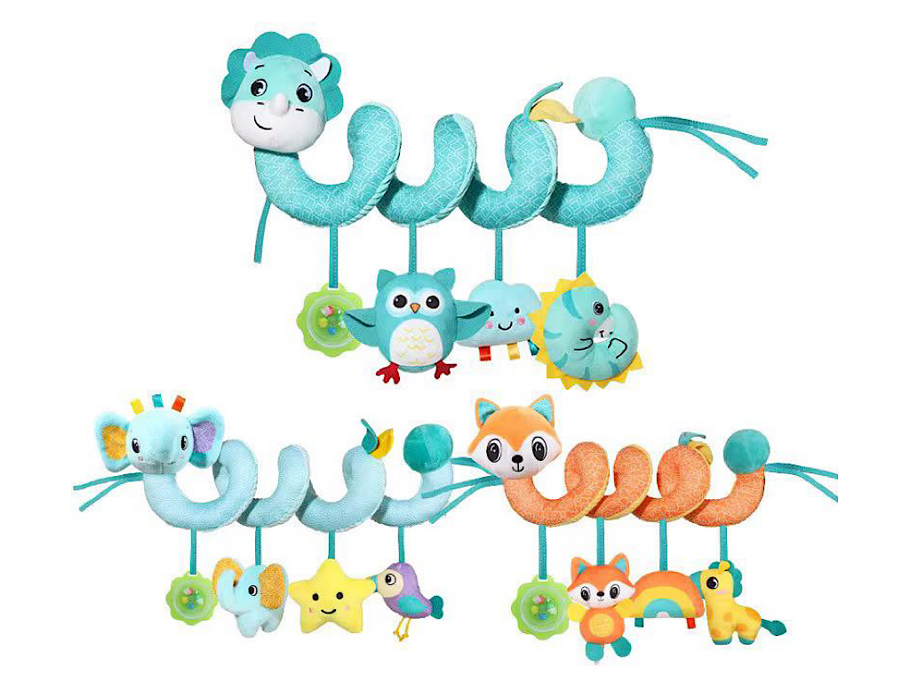 آویز تخت و کریر مارپیچی  و جغجغه ای عروسکی world