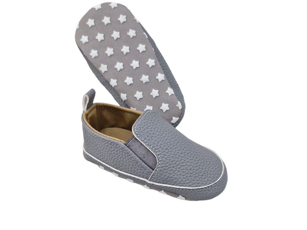 پاپوش استپ دار نوزادی طرح ونس  رنگ طوسی