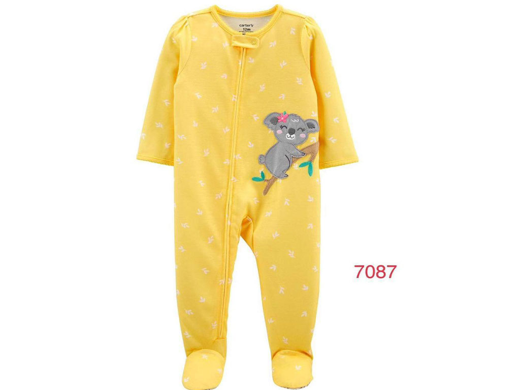 سرهمی جورابدار نوزادی  دخترانه رنگ زرد  طرح کوالا   کارترز carters