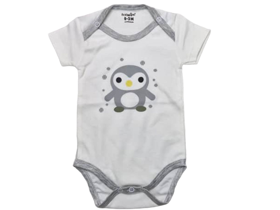 بادی آستین کوتاه نوزادی طرح پنگوئن baby 4 life