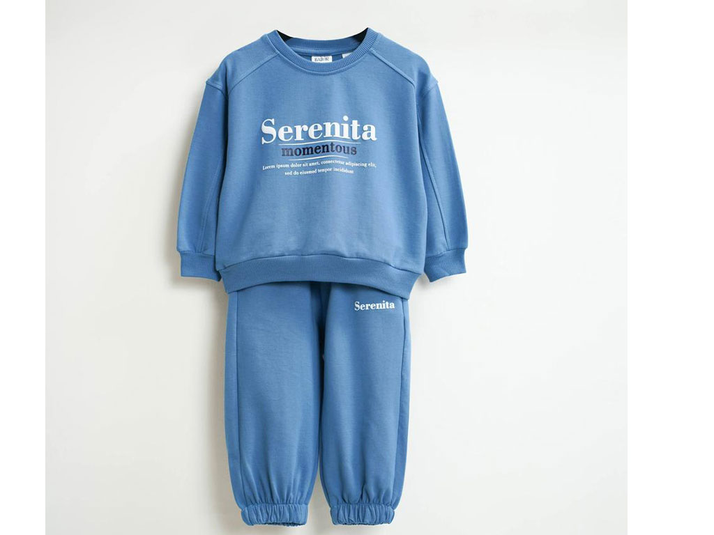 ست بلوز و شلوار دورس نوزاد و کودک  رنگ آبی  بشیر