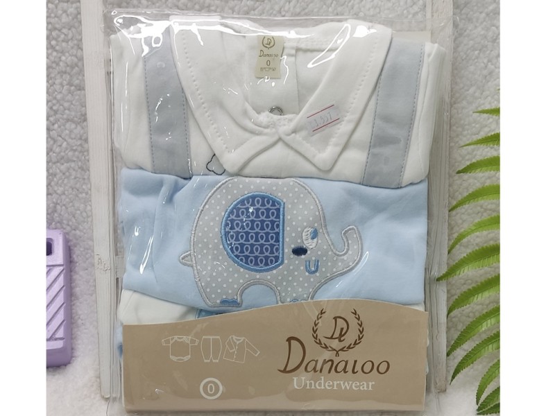 ست 3 تکه بیمارستانی نوزادی با طرح فیل آبی دانالو Danaloo
