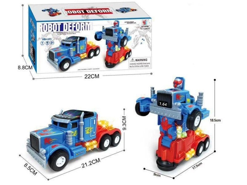 اسباب بازی کامیون تبدیل شونده به ربات موزیکال مدل Robot Deform