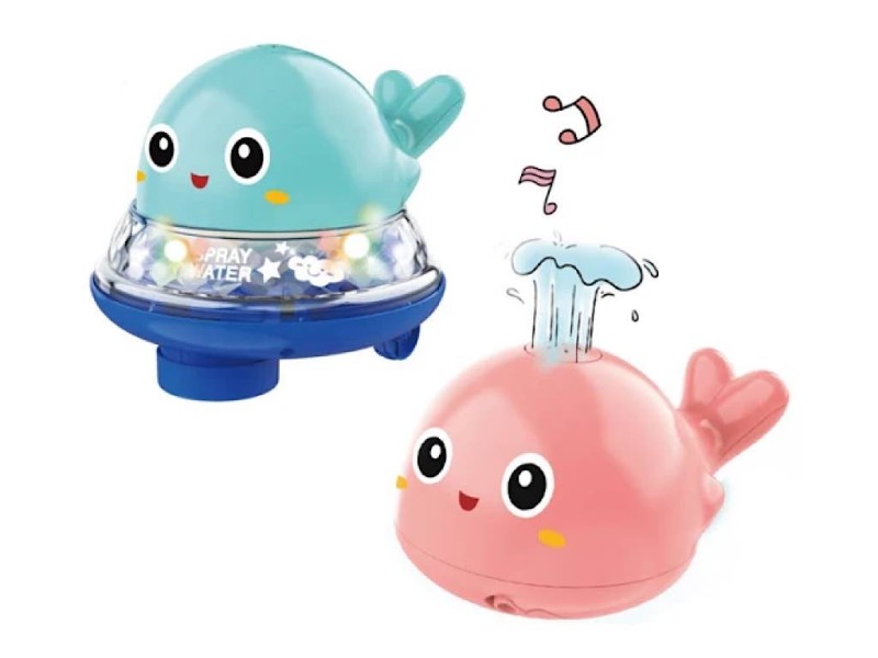 اسباب بازی دو منظوره موزیکال و آب پران برای آب و خشکی مدل دلفین qinyi toys