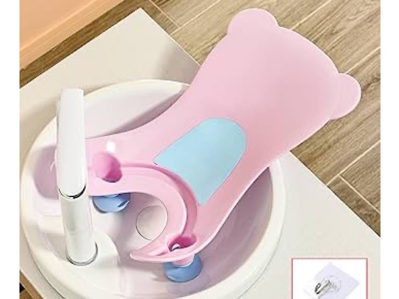 استند روشویی شستشوی نوزاد طرح تدی صورتی