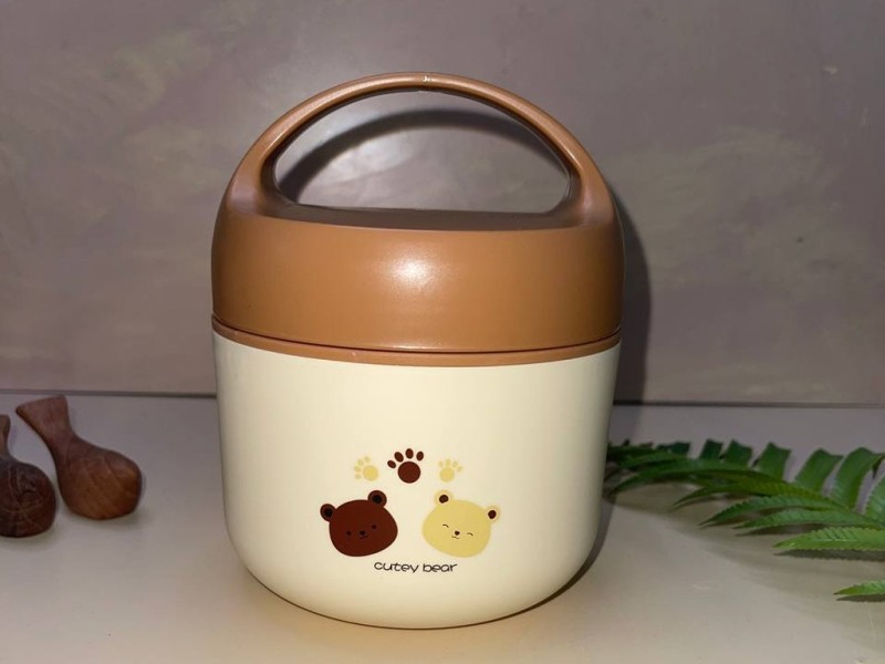 فلاسک و ظرف غذا استیل طرح تدی و پنجه دسته دار