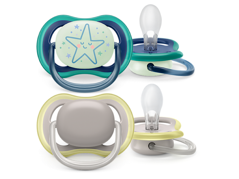 پستانک ارتودنسی  دو عددی نوزادی 18-6 ماه مدل ultra air شب تاب و ساده  فیلیپس اونت philips avent