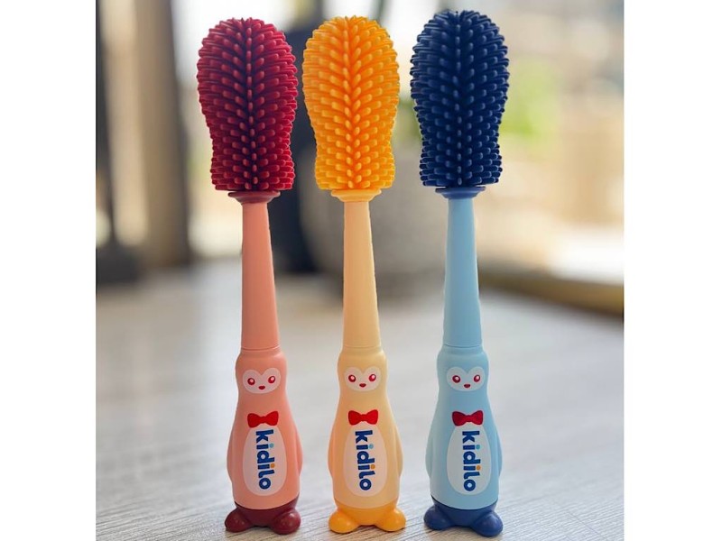 شیشه شور سیلیکونی عروسکی پایه دار (1*4) طرح پنگوئن kidilo