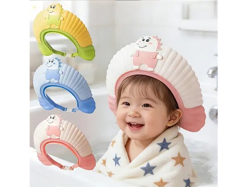 کلاه محافظ حمام نوزاد و کودک سیلیکونی طرح دایناسور kidilo