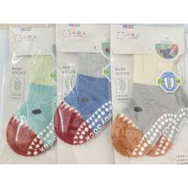 جوراب حوله ای استپ دار ساق بلند 0-6 ماه Lycra