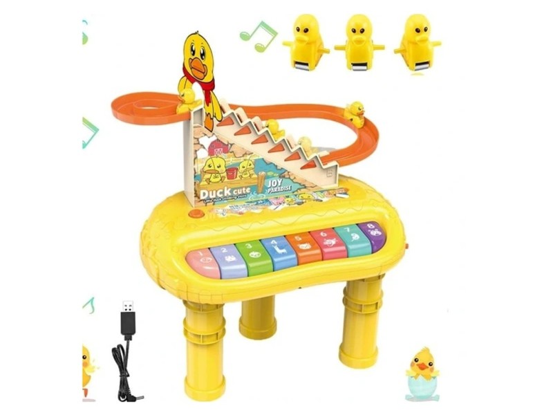 اسباب‌بازی پیانو و سرسره جوجه اردک مدل DUCK CUTE 2in1
