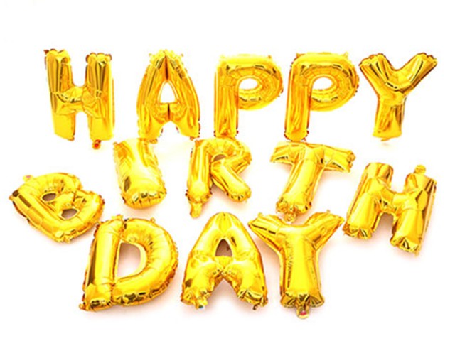 بادکنک فویلی طلایی Happy Birthday