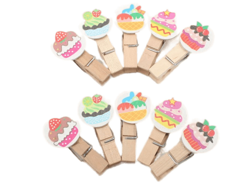 گیره چوبی 10 عددی (دارای تنوع طرح)