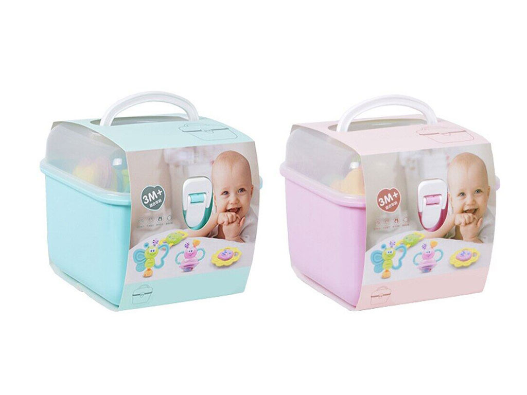 ست جغجغه و دندانگیر نوزادی مدل صندوقی Baby Rattle