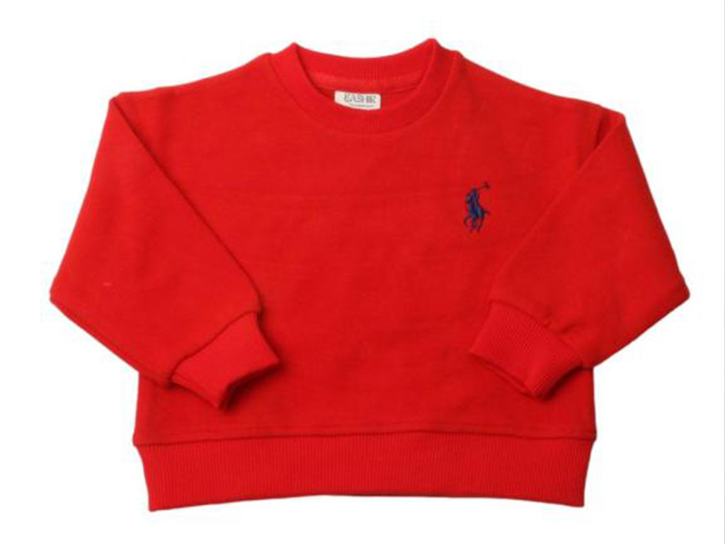 بلوز آستین بلند دورس نوزادی پسرانه قرمز رنگ طرح پلو بشیر Bashir